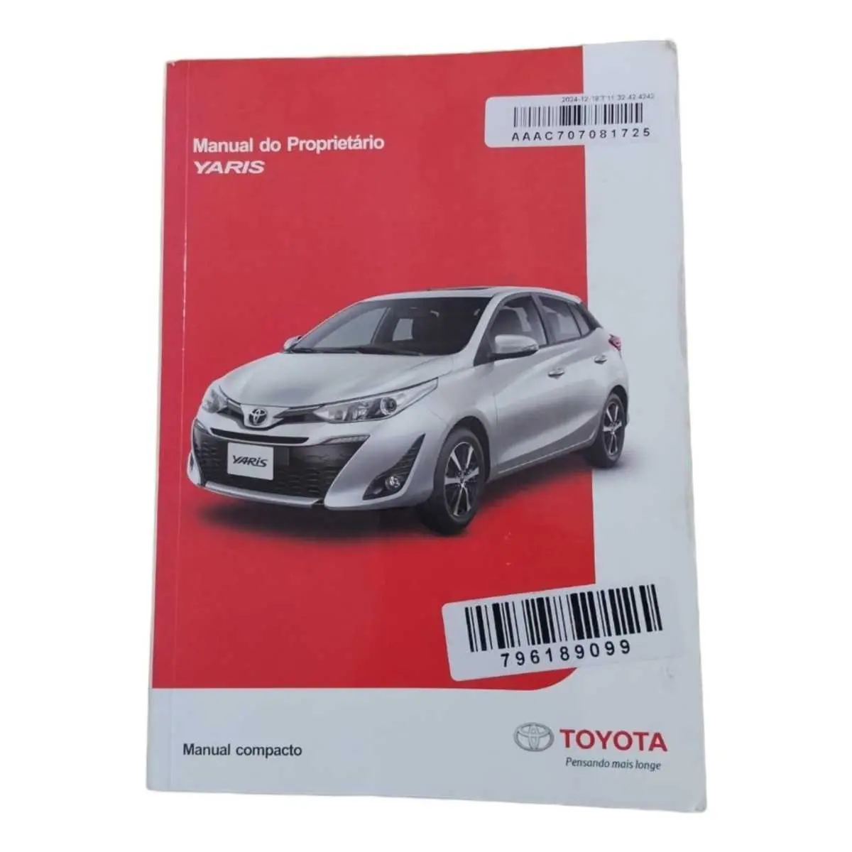 Manual Proprietário TOYOTA YARIS SEDAN XL 1.5 16V AUT 18/22